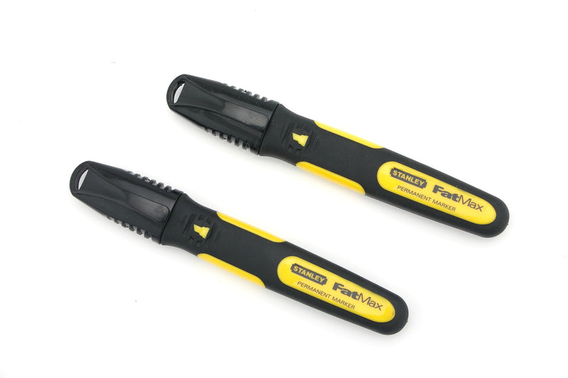 Stanley (0-47-314) FATMAX Chisel Tip Black Marker Pens (2 Pk)