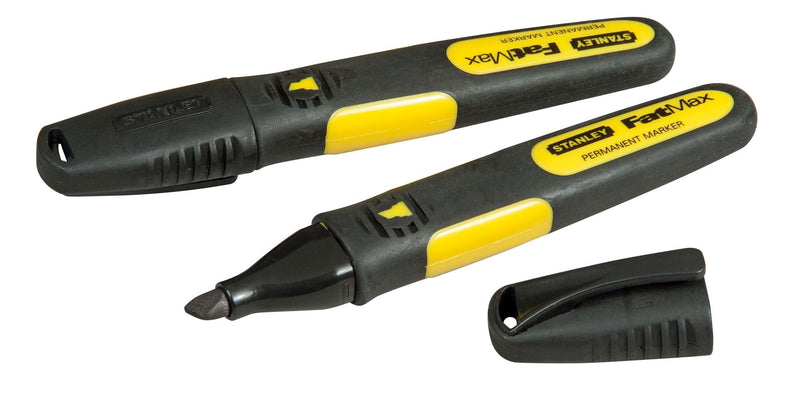 Stanley (0-47-314) FATMAX Chisel Tip Black Marker Pens (2 Pk)