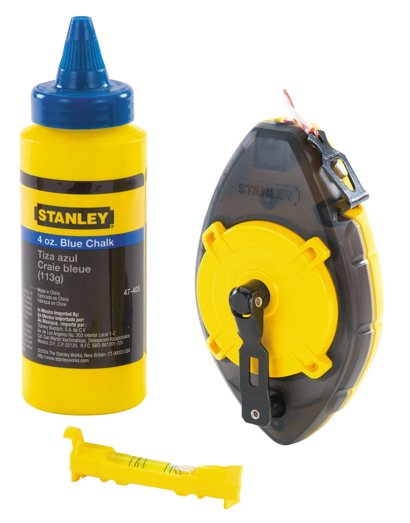 Stanley (0-47-465) Carreto POWERWINDER 30m Chalk Line com giz azul e nível