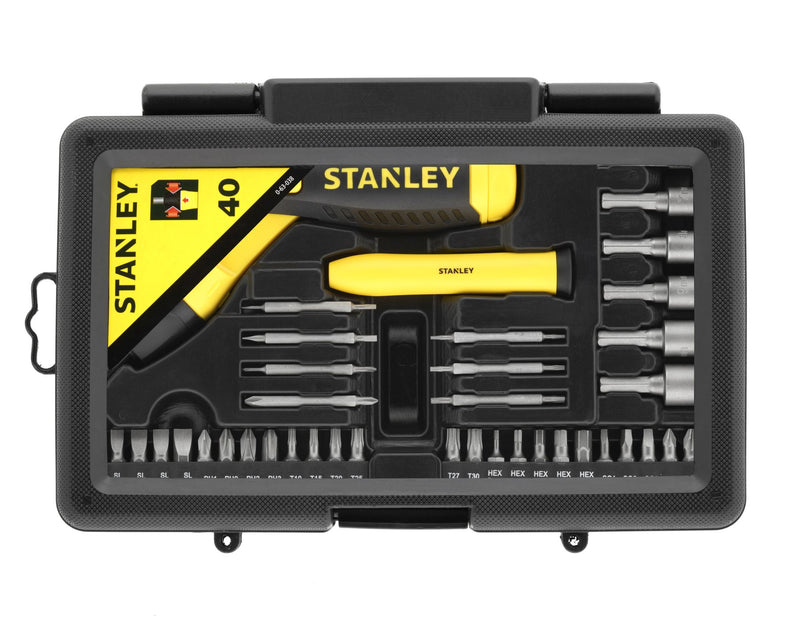 Stanley (0-63-038) Conjunto de kit de chave de fendas com roquete e punho de pistola (39 peças)