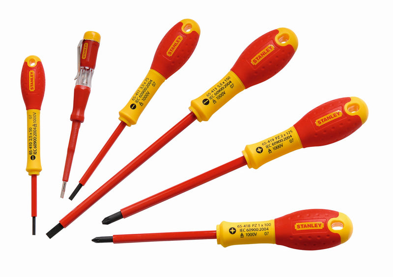 Stanley (0-65-443) FATMAX Insulated Slotted Pozidriv Screwdriver Set (6 pc.)