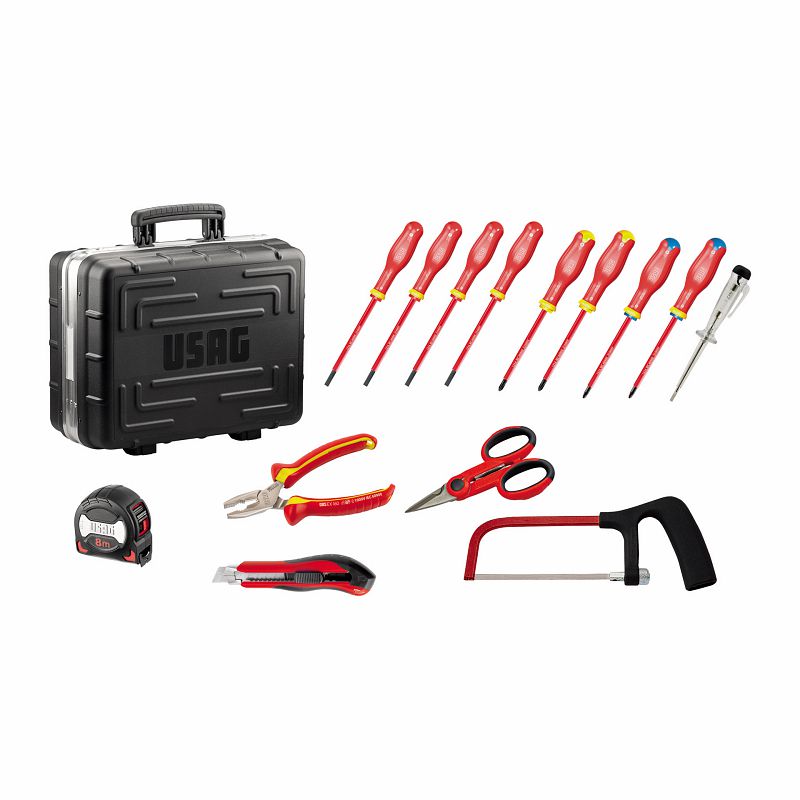 USAG (001 RH14) Mala de ferramentas com sortido para eletrotécnica (14 peças)