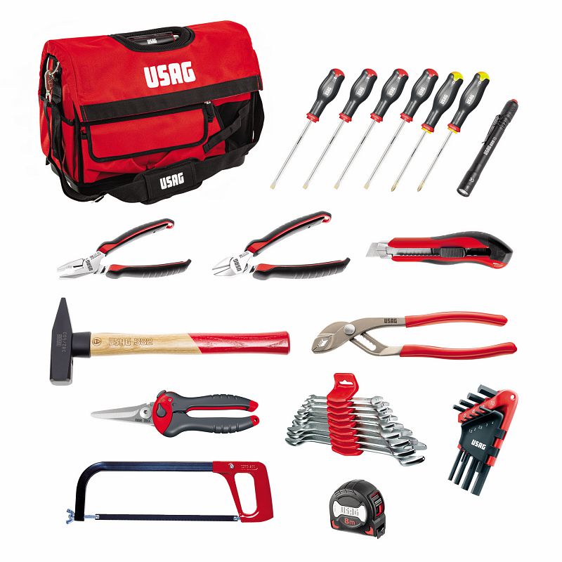 USAG (007 A) Bolsa de ferramentas profissional com sortido (32 unidades)