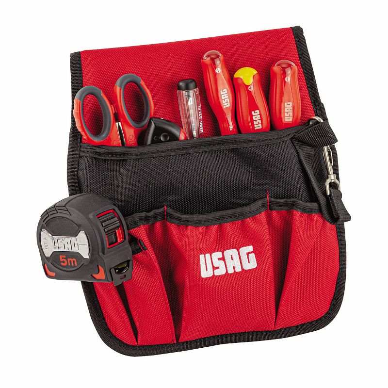 USAG (007 MLE) Tool-Holding Pouch With Assortment For Electricians (7 Pcs.)