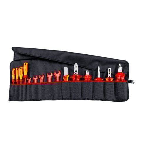 Knipex (98 99 13) Tool Roll 15 parts With insulated tools for works on electrical installations