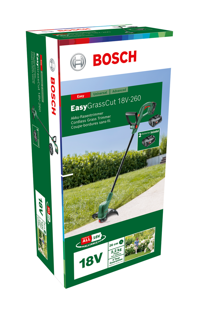 Aparador de relva sem fio Bosch EasyGrassCut 18V-26 - 26 cm