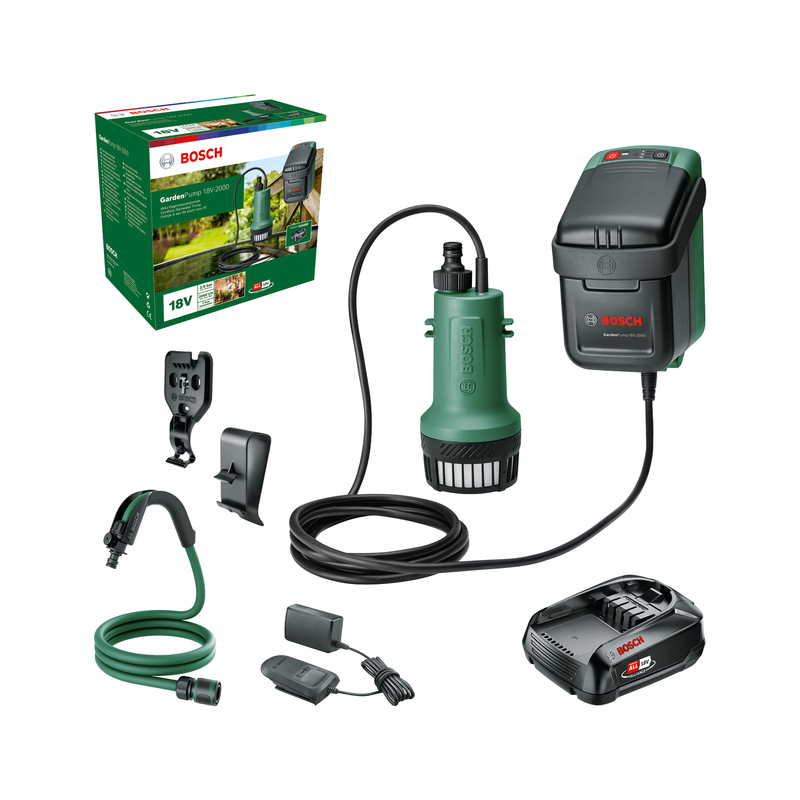Bomba de água da chuva sem fios Bosch GardenPump 18V-2000