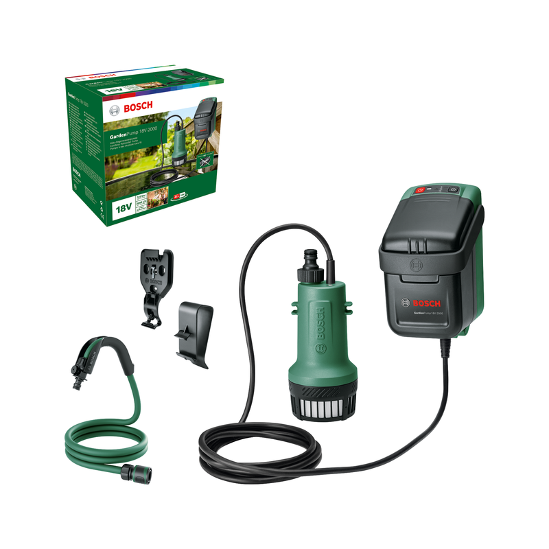 Bomba de água da chuva sem fios Bosch GardenPump 18V-2000