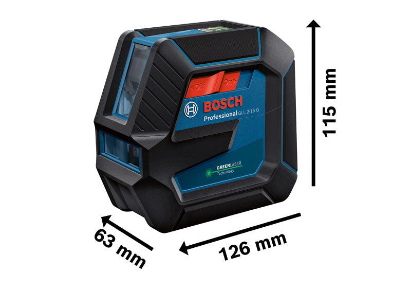 Bosch GLL 2-15 G + LB 10 + Ceiling Clip, Case