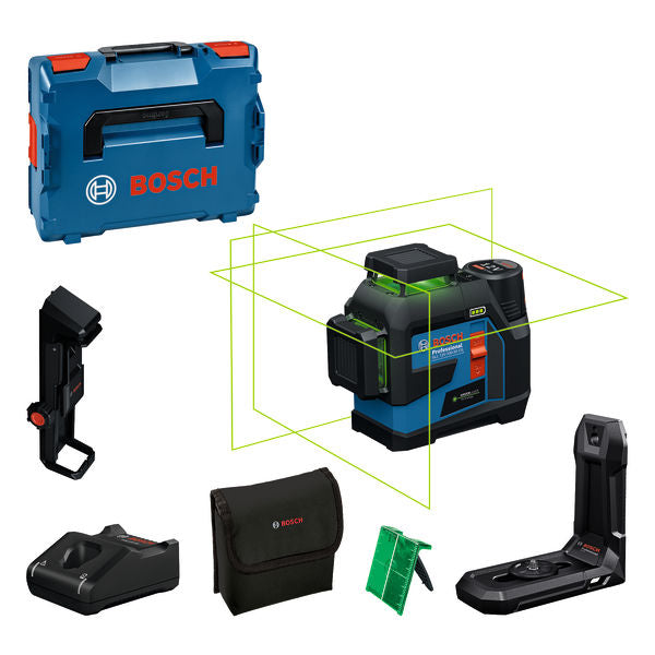 Bosch GLL 12V-100-33 CG Line Laser - 12V Triple 360° Green Lines