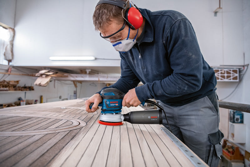 Lixadora orbital Bosch GEX 40-150 150 mm + sistema de microfiltro