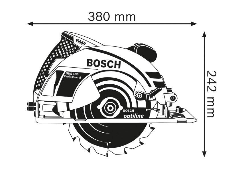 Bosch GKS 190 Hand-Held Circular Saw - 1400W