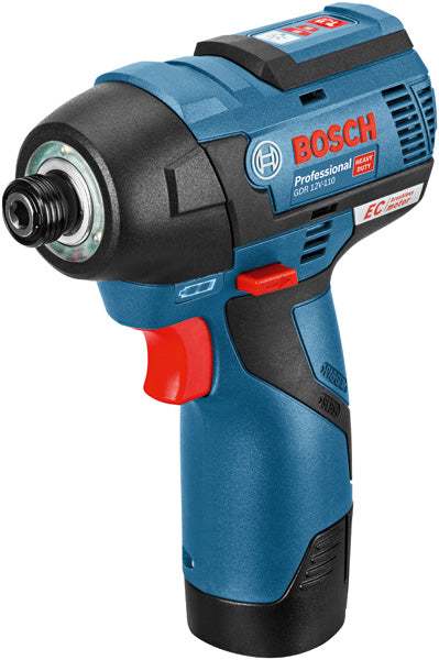 Atornillador de impacto Bosch Professional (GDR 12V-110) + 2 baterías de 3,0 Ah