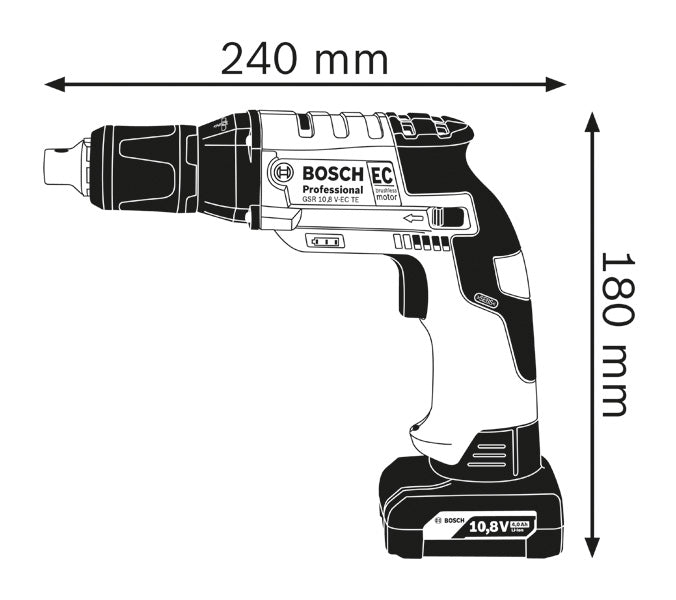 Bosch GTB 12V-11 Drywall Screwdriver with Depth Stop + 2x2.0Ah