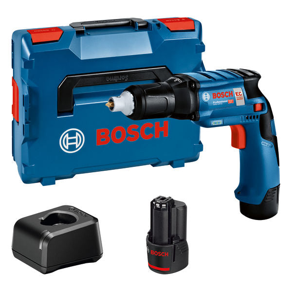 Bosch GTB 12V-11 Drywall Screwdriver with Depth Stop + 2x2.0Ah