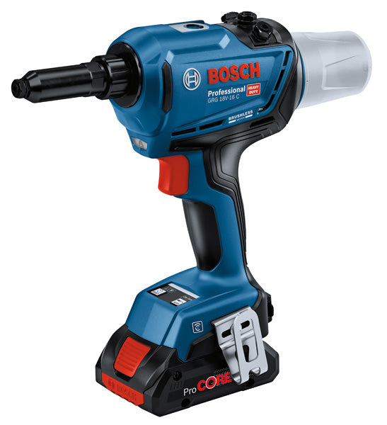 Remachadora Bosch GRG 18V-16 C + 2 baterías ProCORE de 4,0 Ah