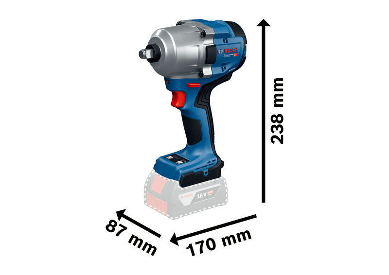Aparafusadora de Impacto 1/2" 780Nm + 2x5.0Ah Bosch (GDS 18V-780)