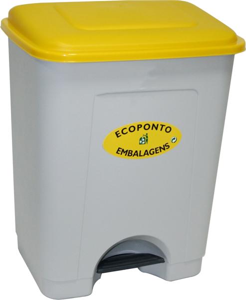 Cubo de basura con pedal, amarillo, 35L