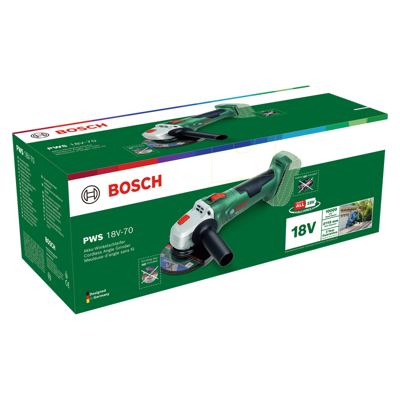Amoladoras angulares inalámbricas Bosch Brico (PWS 18V-70)