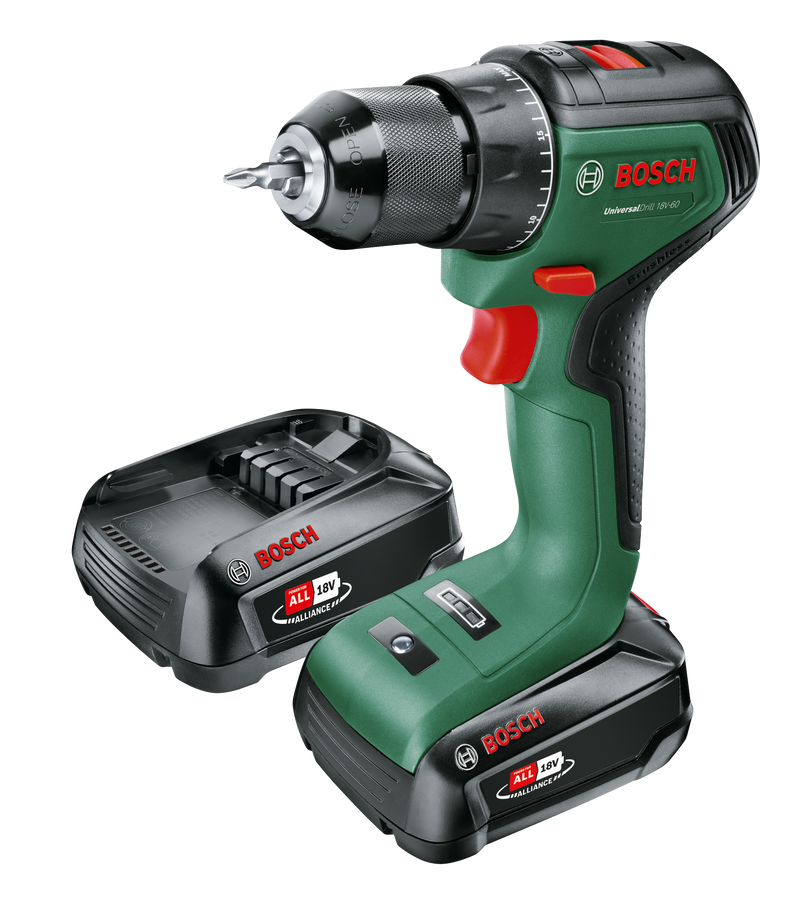 Berbequim combinado sem fio Bosch UniversalImpact 18V-60 + 2x2,0Ah