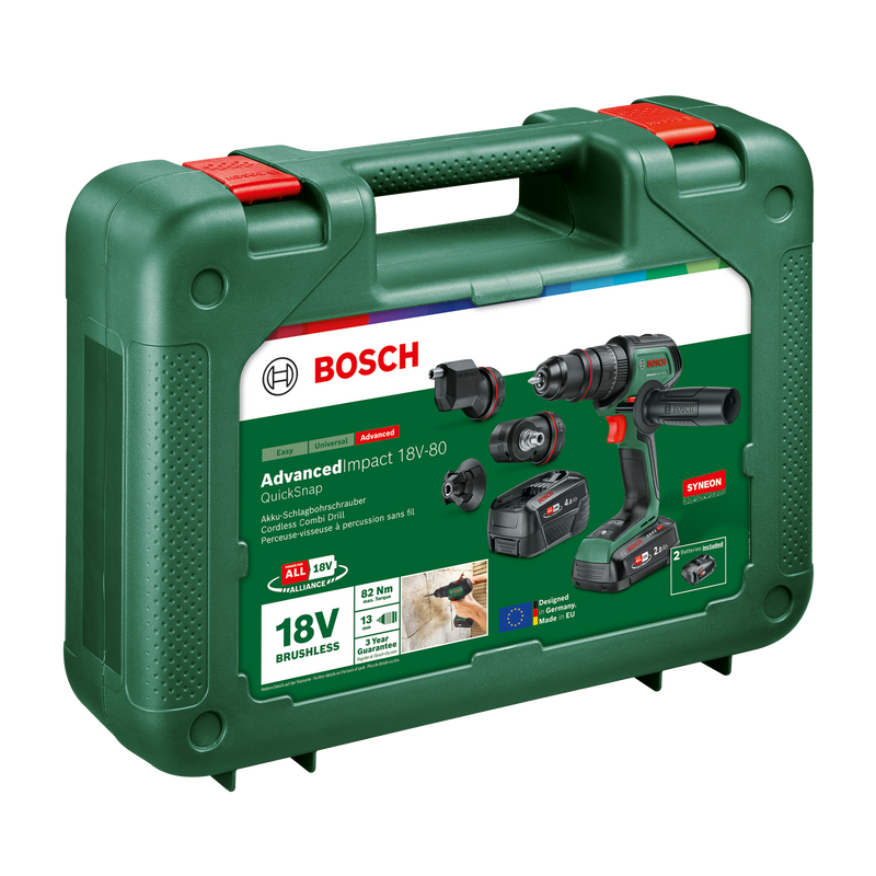 Bosch AdvancedImpact 18V-80 Quicksnap 2+4Ah