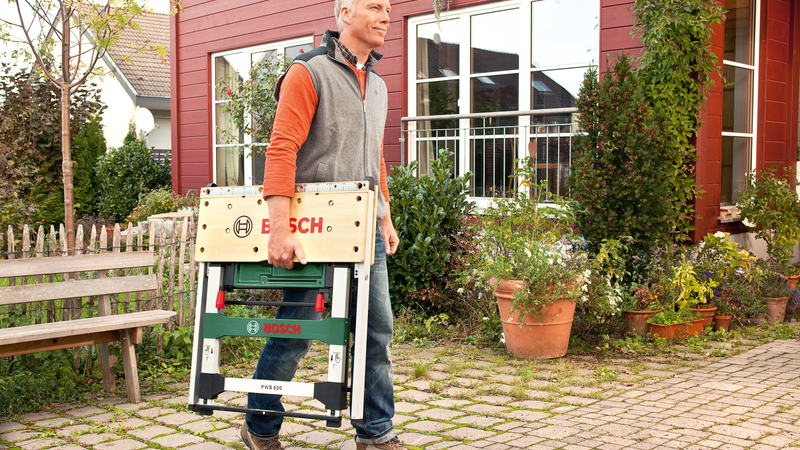 Bosch PWB 600 Work Bench - Foldable with Bamboo Surface