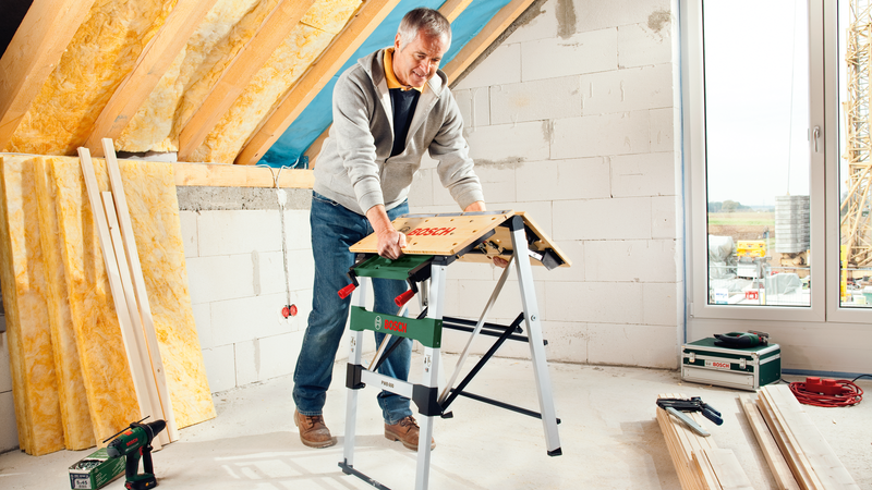 Bosch PWB 600 Work Bench - Foldable with Bamboo Surface