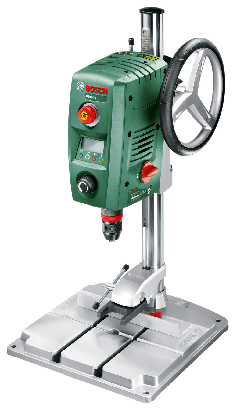 Taladro de banco Bosch PBD 40 - 710 W, pantalla digital, láser y LED
