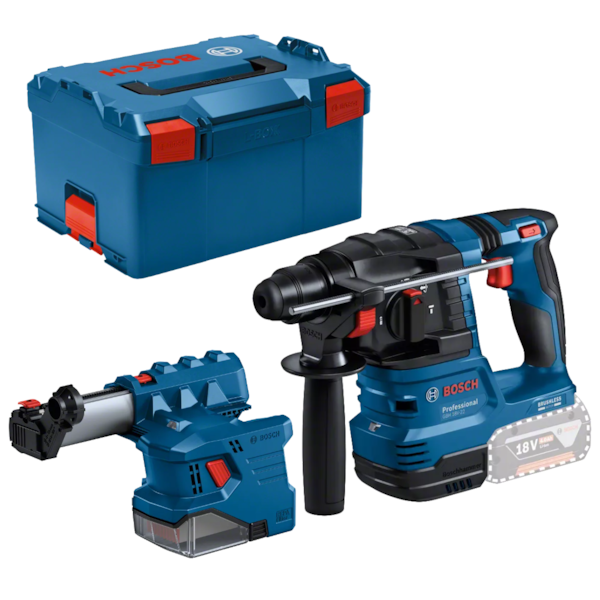 Martelo rotativo Bosch GBH 18V-22 + extrator de pó GDE 18V-12