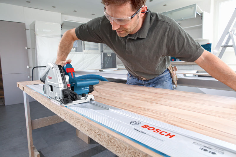 Bosch GKT 55 GCE Plunge Saw + FSN 1400 Guide Rails