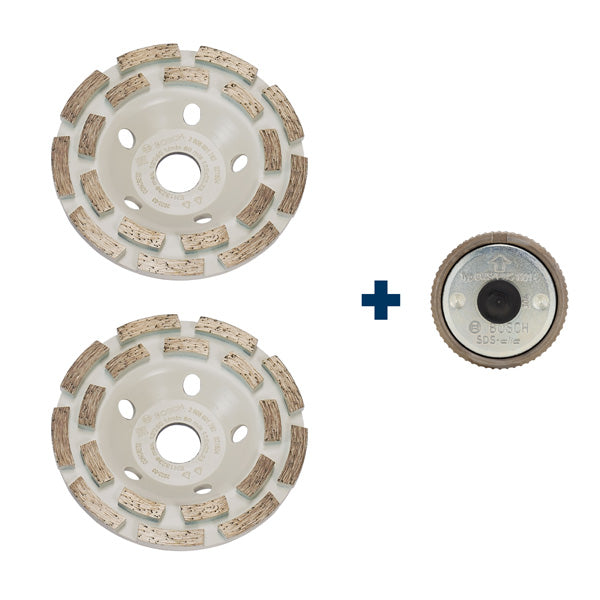 Kit Bosch 2 potes diamantados + porca SDS