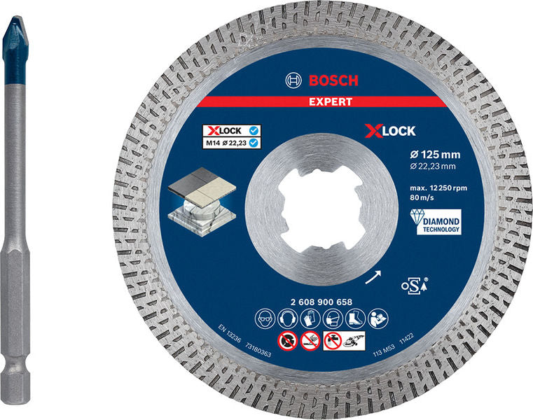 Bosch 125 mm HardCeramic disc kit + 6mm drill