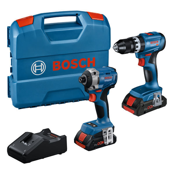 Kit combinado Bosch (Kit de 2 ferramentas de 18 V: GSB + GDR + 2x4 + GAL Professional)