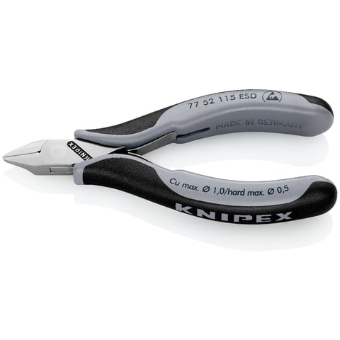 Alicate de corte diagonal eletrónico Knipex (77 52 115 ESD) com junta de encaixe