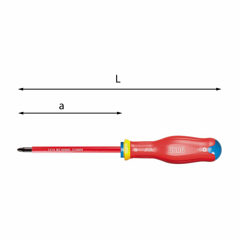Destornilladores USAG (091 PZ) Para Pozidriv® - Tornillos Supadriv® - 1000 V