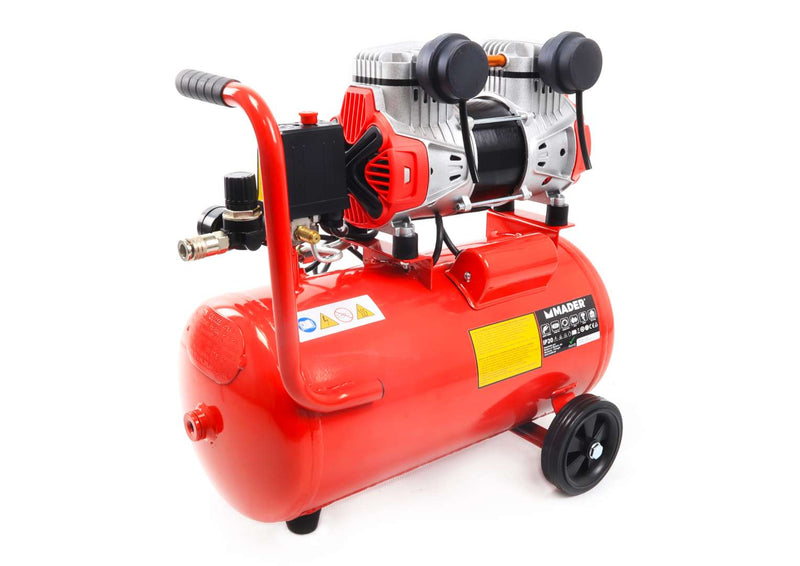 Compresor de aire monobloque, 24L, 2HP, 2 cabezales - MADER®