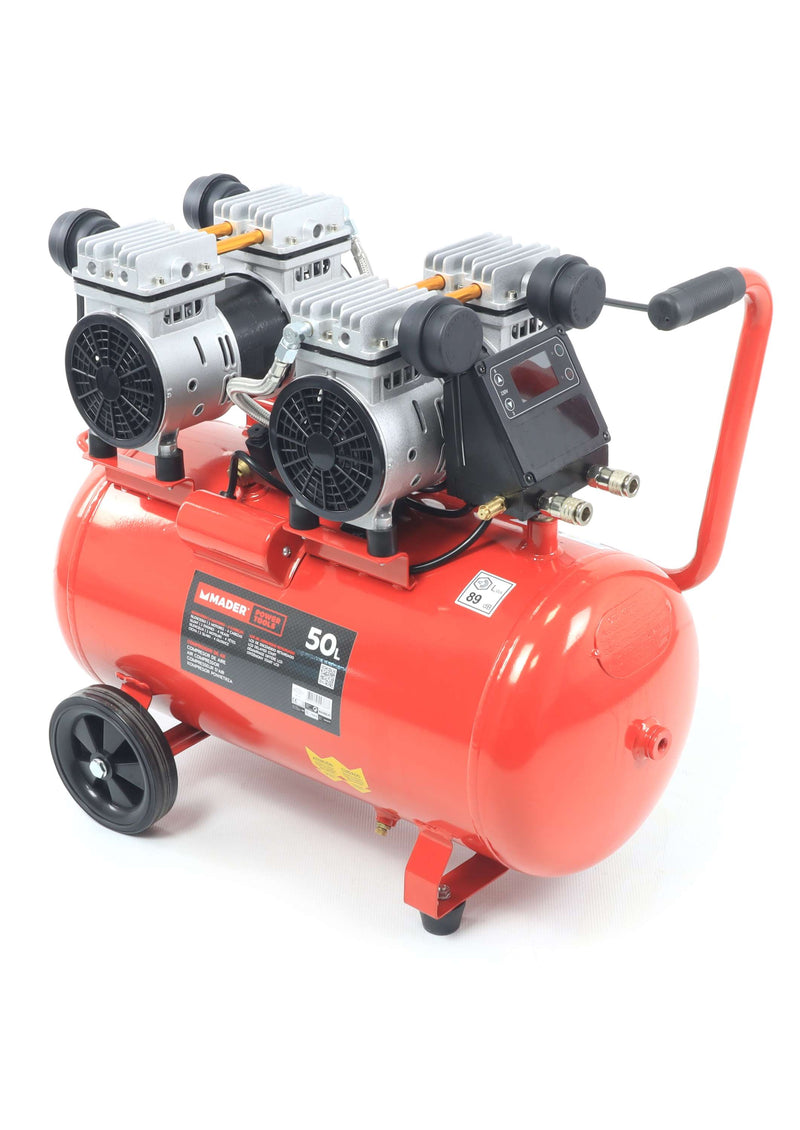 Compressor de Ar Monobloco, 50L, 4HP, 4 Cabeças - 2 Motores, LCD