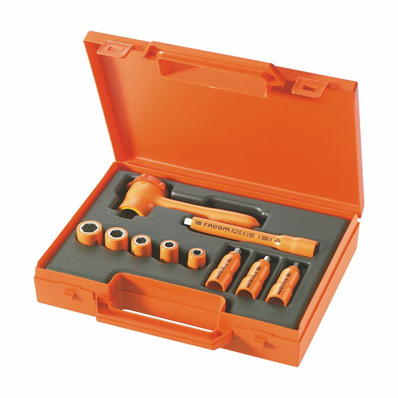 USAG (098 S10 1/4) Surtido con vasos hexagonales en estuche de ABS - 1000 V (10 uds.)