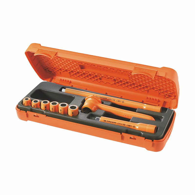 USAG (098 S9 3/8) Sortido com tomadas bi-hexagonais em caixa de ABS - 1000 V (9 unidades)