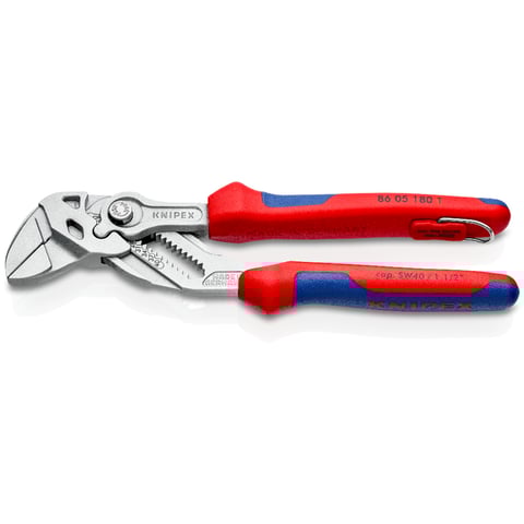 Alicate e chave Knipex (86 05 180 T) numa única ferramenta.