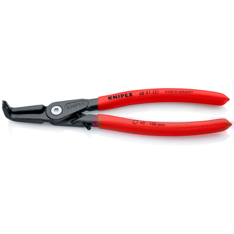 Alicate de precisão para anéis de retenção Knipex (48 41 J31) para anéis de retenção internos em furos.