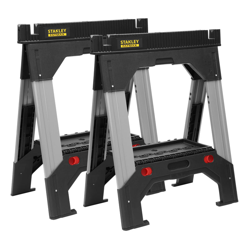 Stanley (1-92-980) FATMAX 1135kg Folding Adjustable Height Metal Sawhorse (Pair)