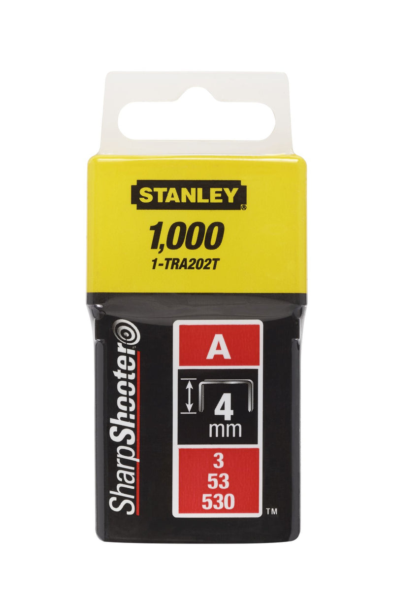 Grapas Stanley (1-TRA202T) de 4 mm para trabajos ligeros (paquete de 1000)