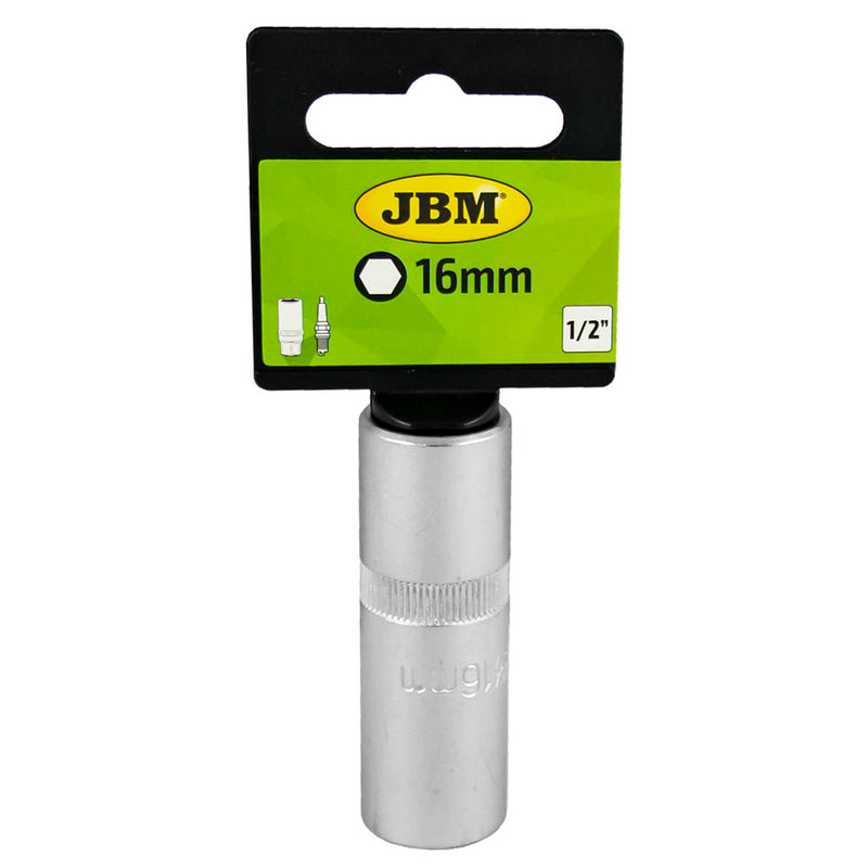 JBM (10054) Llave de vaso para bujías de 16 mm, 1/2"