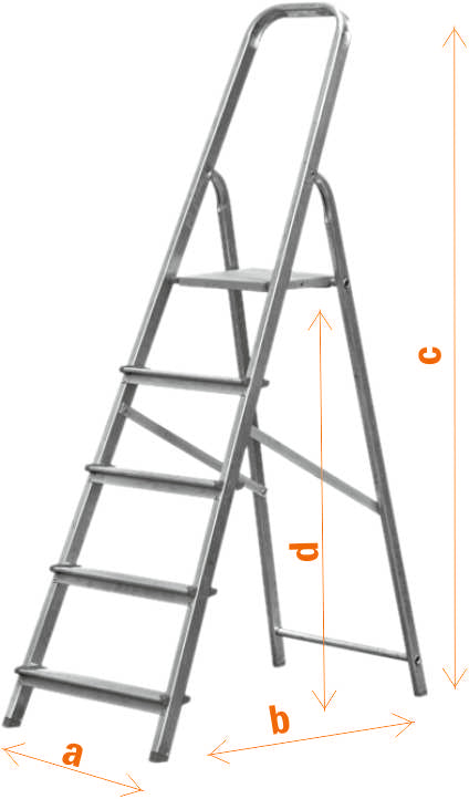 Escalera de tijera, 4S, aluminio - MADER®