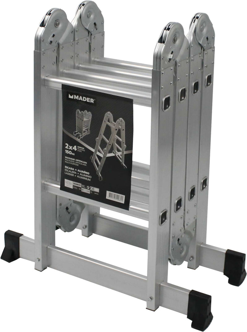 Escalera multiusos articulada de aluminio de 4 x 2 pies - MADER®