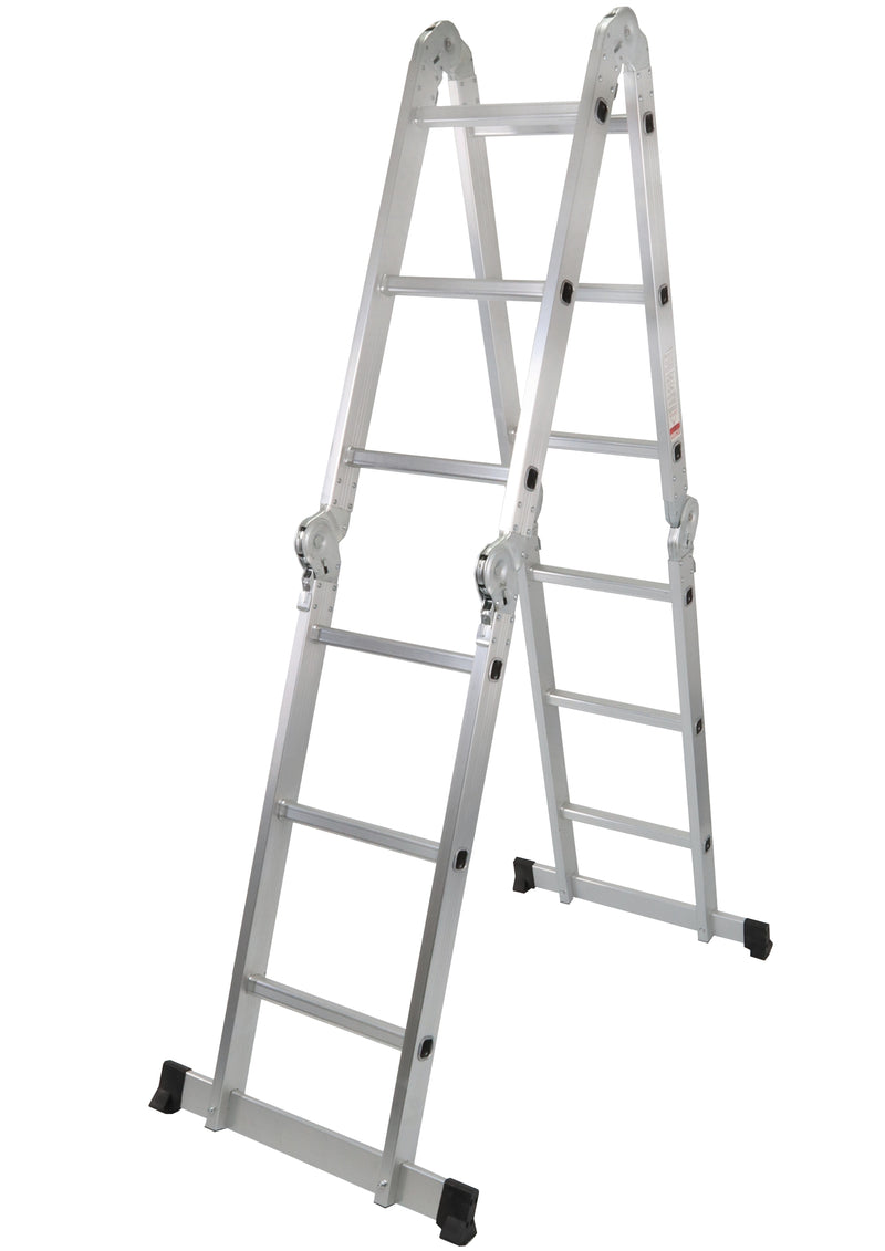 Escalera multiusos articulada de 4x3 pies con plataforma de aluminio - MADER®