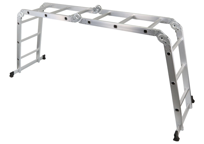 Escalera multiusos articulada de 4x3 pies con plataforma de aluminio - MADER®