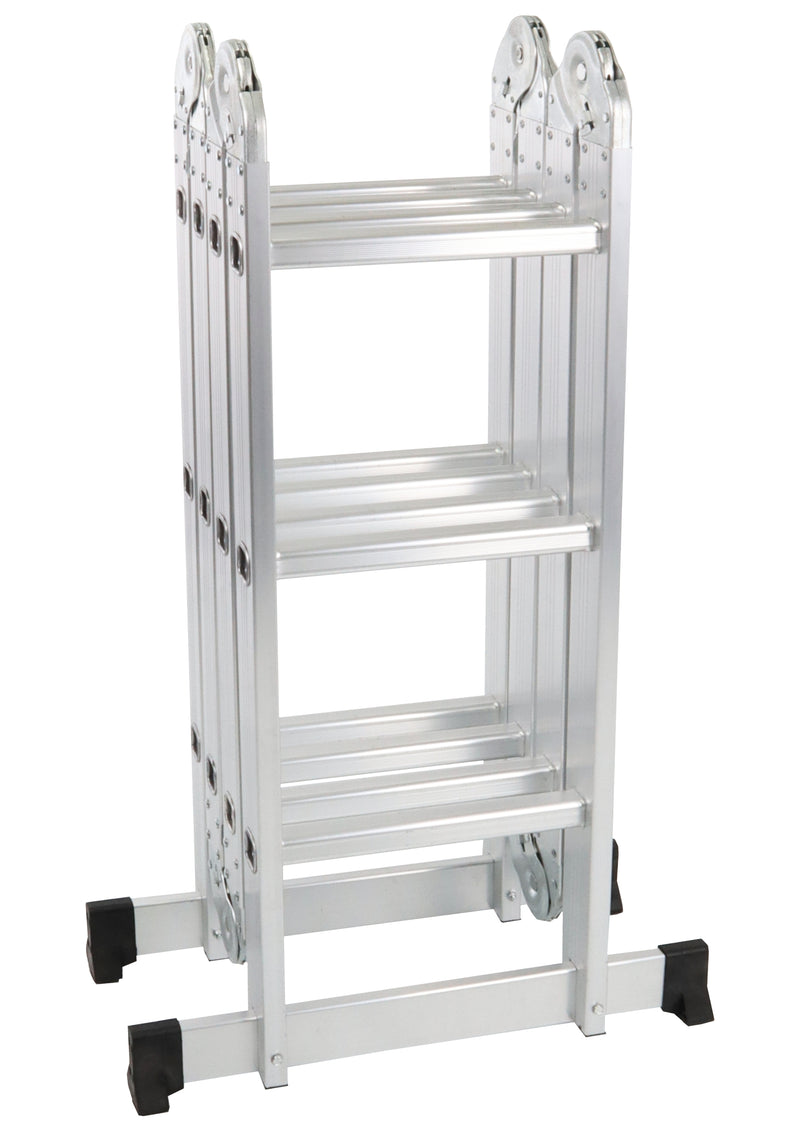 Escalera multiusos articulada de 4x3 pies con plataforma de aluminio - MADER®