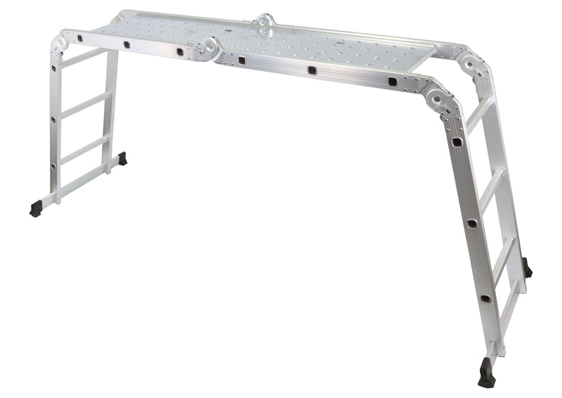 Escalera multiusos articulada de 4x3 pies con plataforma de aluminio - MADER®